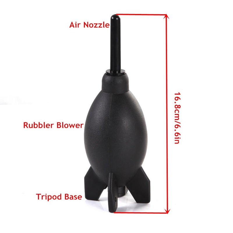 FocusFoto PRO 6.6 Inch Rubber Rocket Air Blower Duster Cleaner Dust Cleaning for DSLR Camera CCD Lens Keyboard Black - Image 4